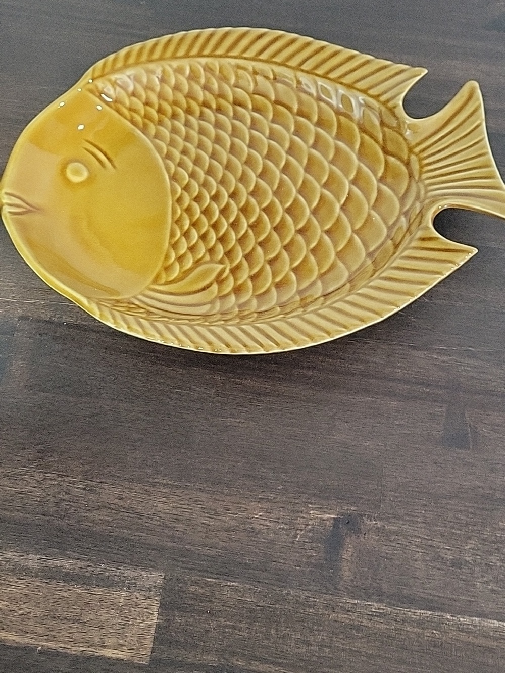 Yellow Fish-Shaped Ceramic Dish